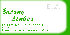 batony linkes business card